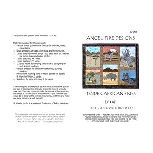 New - AFD08 - Under African Skies Pattern - to make a wall hanging